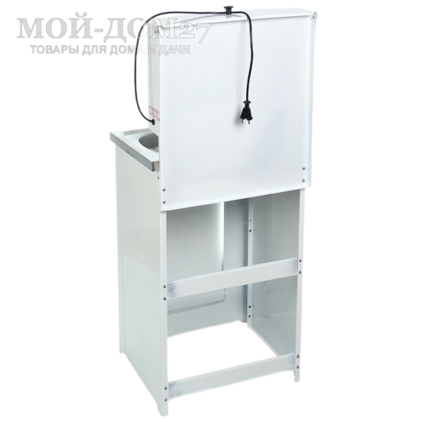 Умывальник с подогревом нерж. мойка | Мой-Дом27 | Объем бака – 17 литров с нагревателем мощностью 1,25 кВт Время нагрева до 60 градусов – 30 минут<br>
 Материал умывальника – сталь толщиной 0,7 мм<br>
 Мойка – нержавеющая сталь<br>
 Кран – металлический<br>
Поставляется в разобранном виде, в коробке 80*54*20 см с ручками